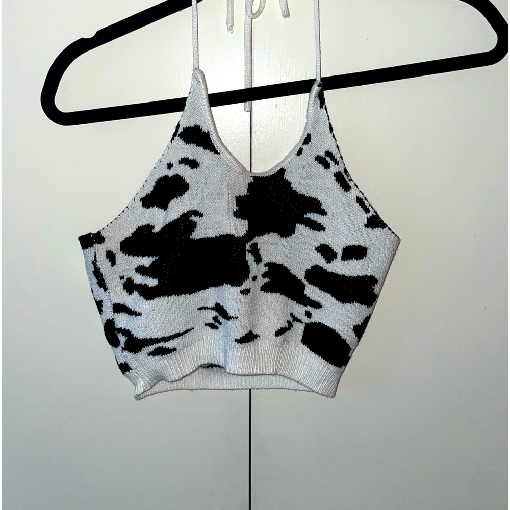 Cow print halter top